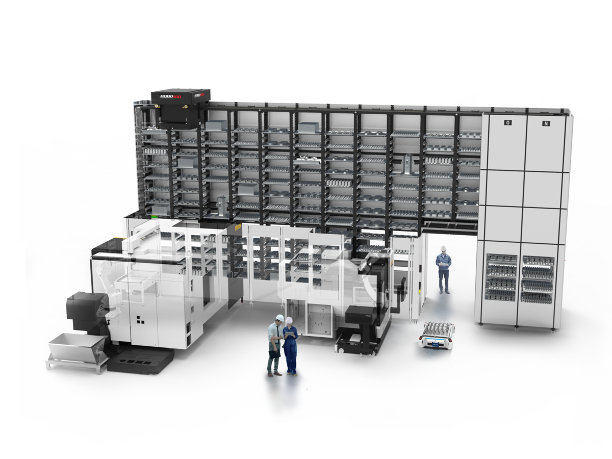 RoboJob Wall System mit Hebevorrichtung und Modulen