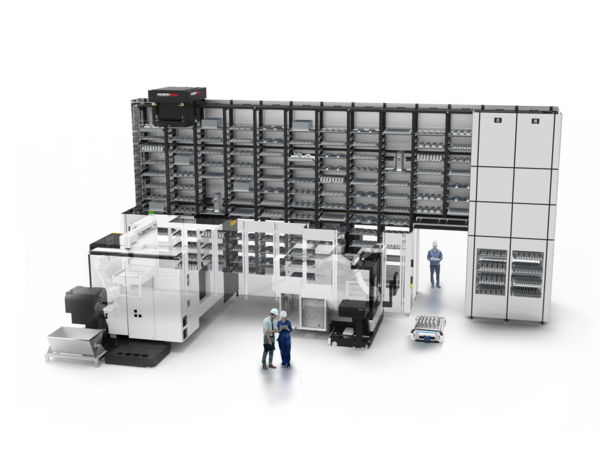 RoboJob Wall System mit Hebevorrichtung und Modulen