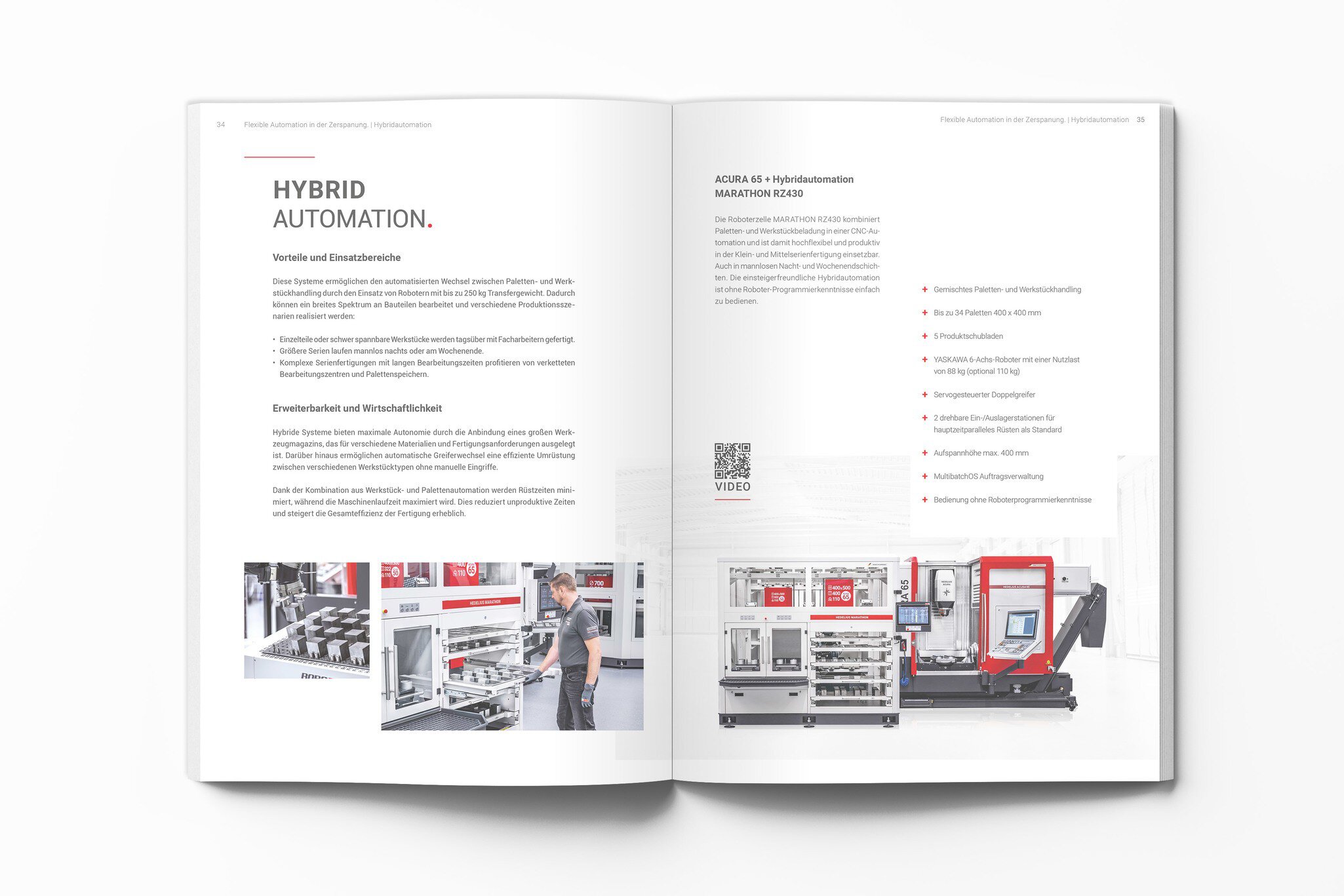 Hybride Automationssysteme vereinen Paletten- und Werkstückhandling in einer Lösung. Sie ermöglichen den automatisierten Wechsel zwischen Einzelteil- und Serienfertigung und sind ideal für Betriebe mit hoher Varianz und wechselnden Stückzahlen. Durch kombinierte Technologien, automatische Greiferwechsel und große Werkzeugkapazitäten lassen sich Rüstzeiten minimieren, Laufzeiten maximieren und Fertigungsprozesse flexibel anpassen – auch im mannlosen Betrieb.