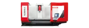 5-Achs-Bearbeitungszentrum TILTENTA 9-2600 MARATHON mit schwenkbarer Hauptspindel und versetztem NC-Rundtisch zur seitlichen Automation mit MARATHON SR415