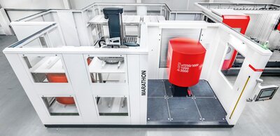 MARATHON LR810 automatisiert die Bearbeitung großer Bauteile mit bis zu 10 Palettenplätzen und 1.650 kg Werkstückgewicht – flexibel und produktiv.