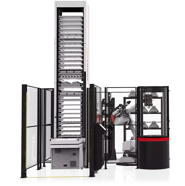Werkstückautomation mit Liftsystem RoboJob Tower