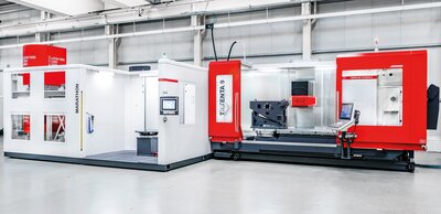 MARATHON LR810 automatisiert die Bearbeitung großer Bauteile mit bis zu 10 Palettenplätzen und 1.650 kg Werkstückgewicht – flexibel und produktiv.