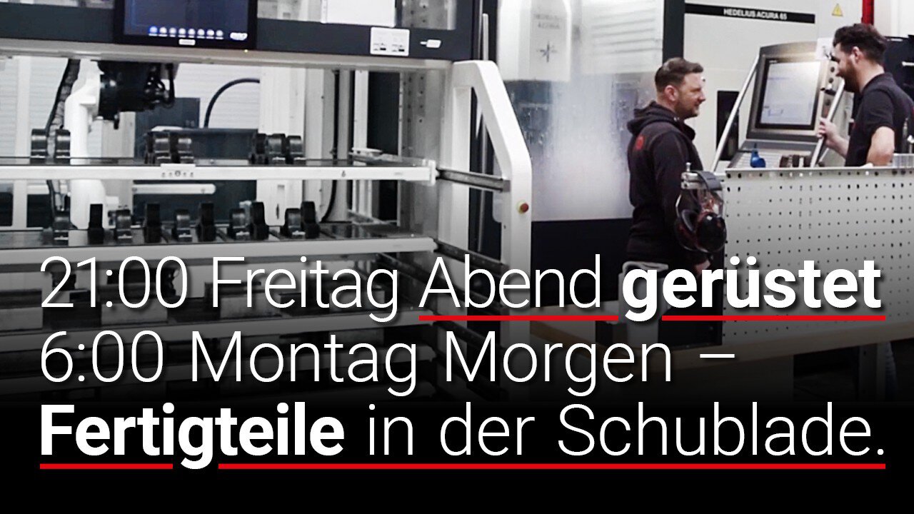 Automation mit Roboter steigert Effizienz: ACURA 65 von HEDELIUS mit BMO Platinum für mannlose CNC-Fertigung, kurze Rüstzeiten und höchste Präzision.