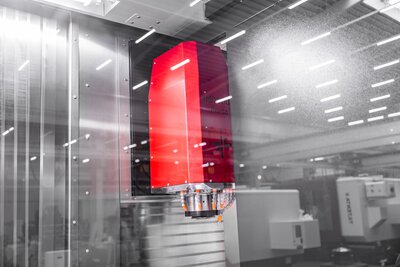 Parete di separazione area di lavoro in centro CNC per dividere in due aree indipendenti per lavorazioni efficienti in funzionamento pendolare