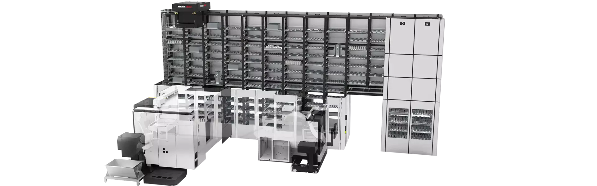 RoboJob Wall System mit Hebevorrichtung und Modulen