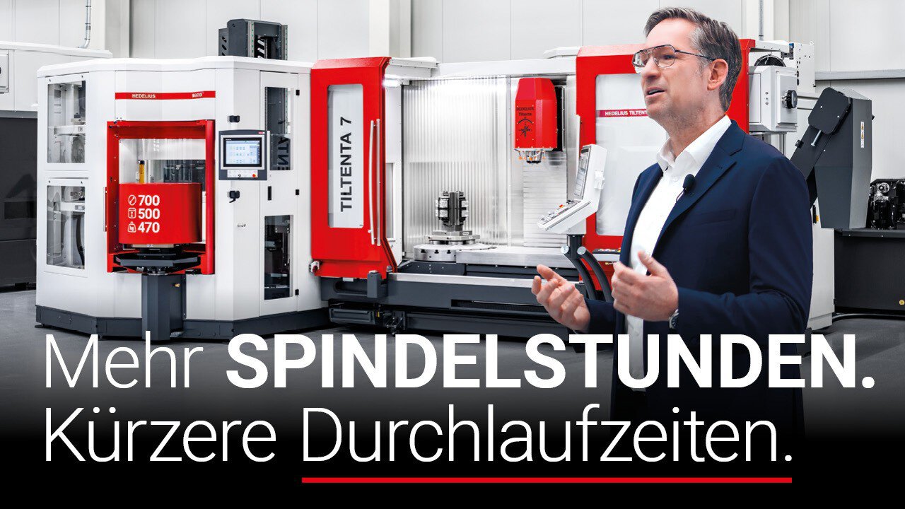 HEDELIUS TILTENTA 7-2000 NEO – flexibles 5-Achs-Bearbeitungszentrum mit Palettenautomation und großer Werkzeugkapazität für Maschinenbau, Werkzeugbau und Zulieferindustrie.