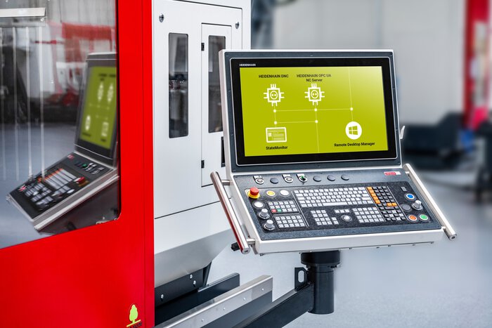 dashboard connected machining am Bedienterminal HEIDENHAIN TNC7 des 5-Achs-Bearbeitungszentrum ACURA 85 von HEDELIUS